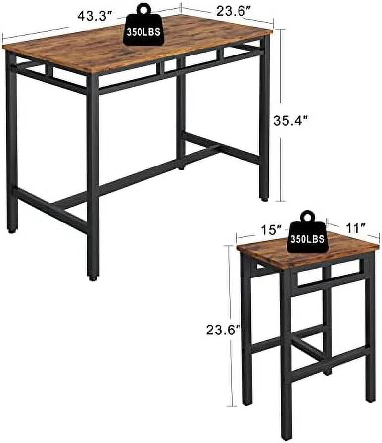 5 Piece Metal and Wood Dining Table and Chairs Set V539