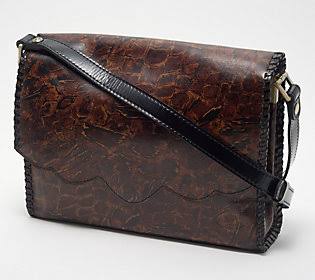 Abstract Animal Leather Crossbody Q44124