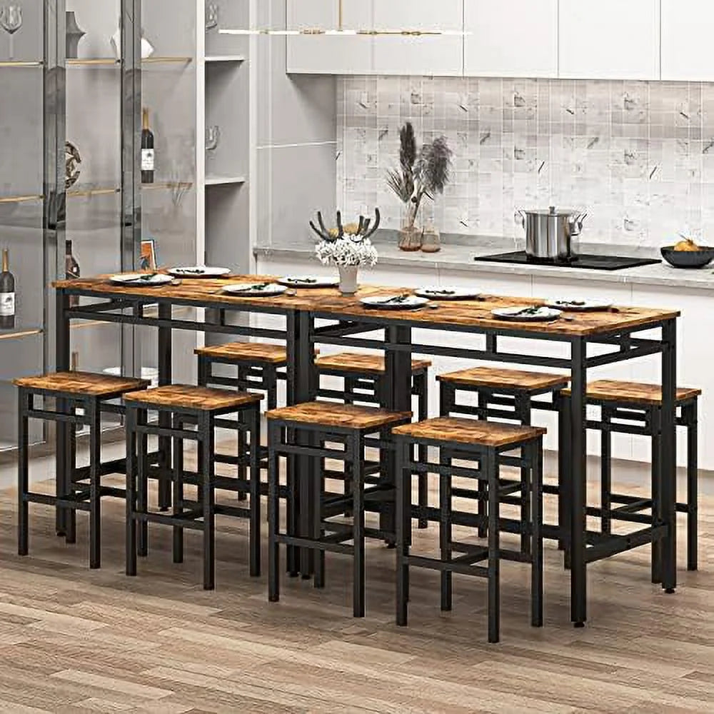 5 Piece Metal and Wood Dining Table and Chairs Set V539