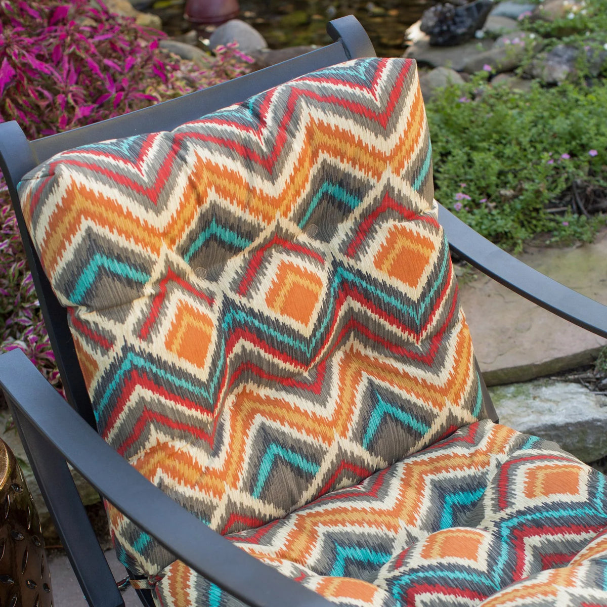 Reversible Tufted Outdoor Chair Cushion S6916