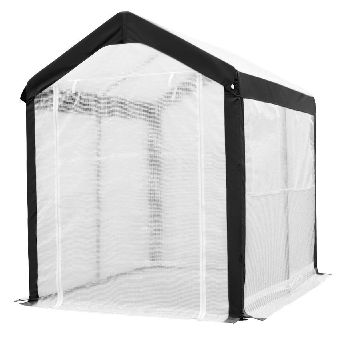 White 6 x 8 ft Walk in Greenhouse with Windows U4513
