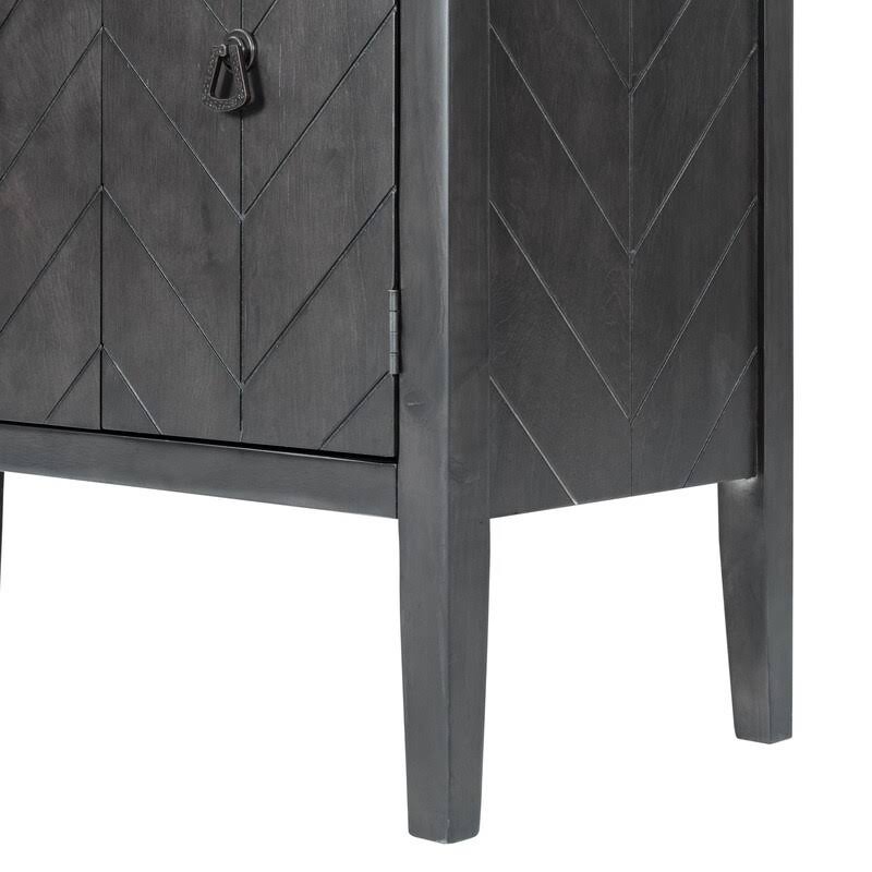 Grey Wooden Accent Storage Cabinet with Adjustable Shelf B758147