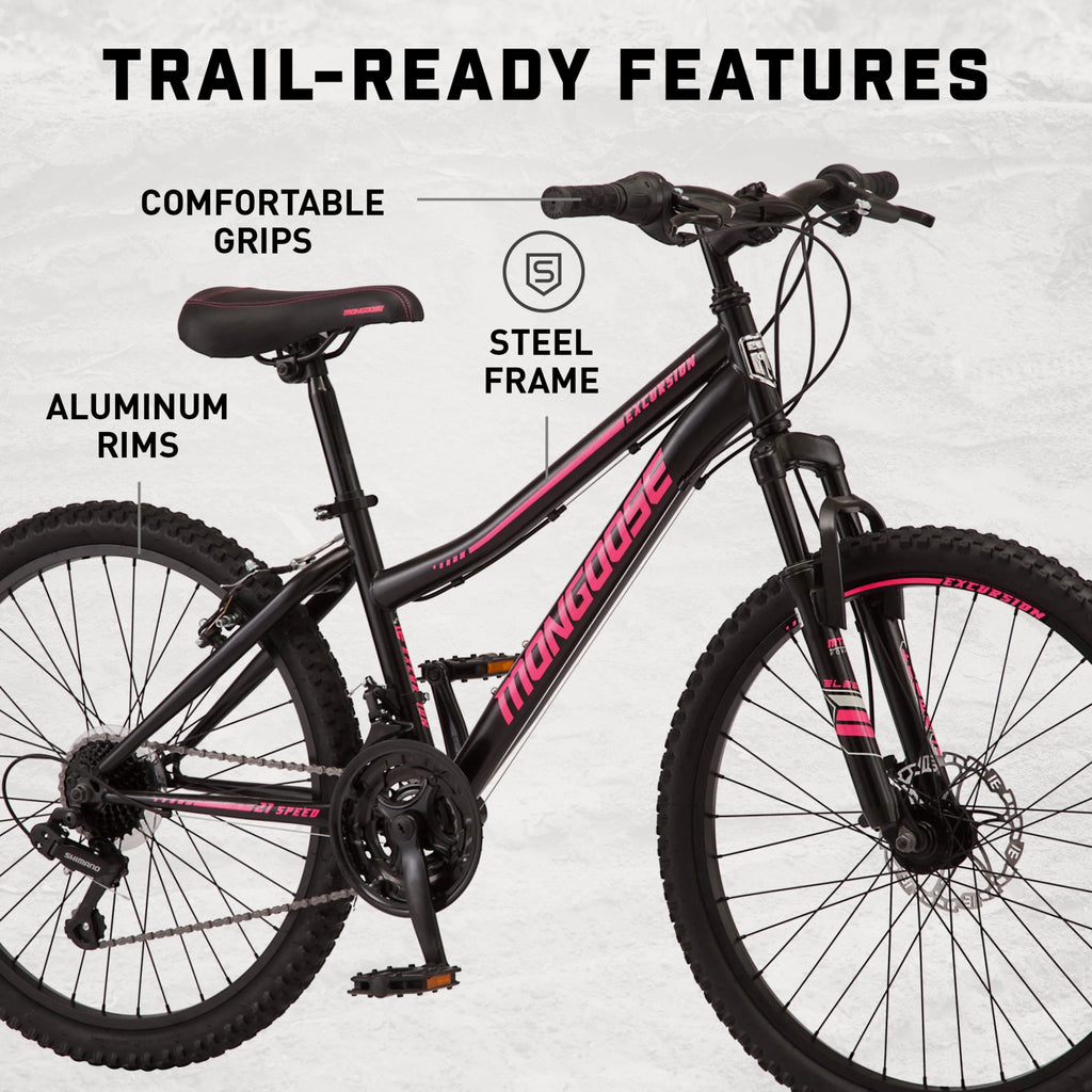 Black 24-in. 21 Speeds Mountain Bike B146267