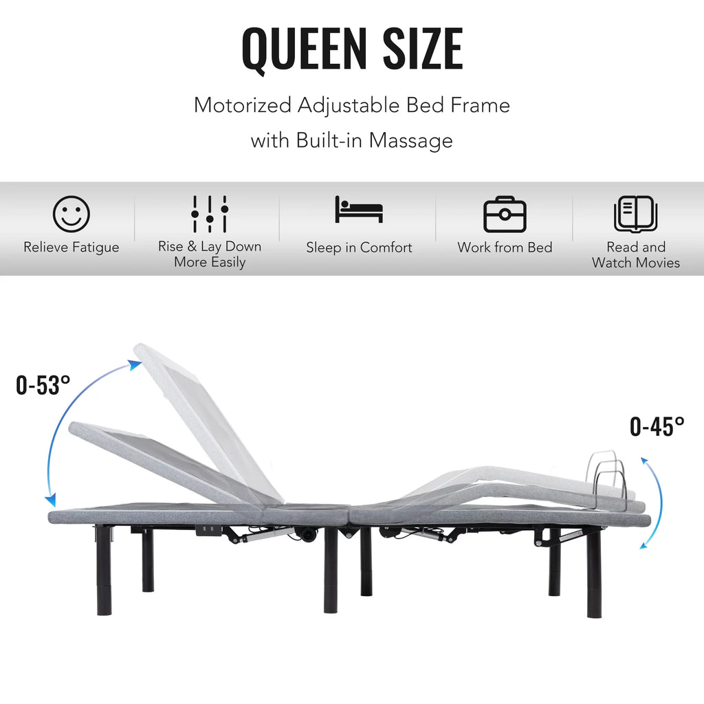Queen Size Motorized Bed Frame with Remote Control O739