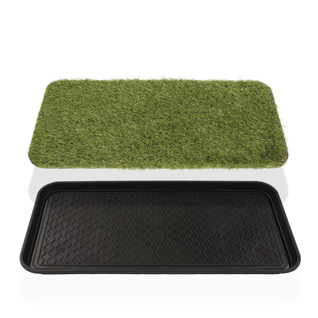 Non-Slip Easy Clean Indoor/Outdoor Tray with Reusable Grass Pad M9753