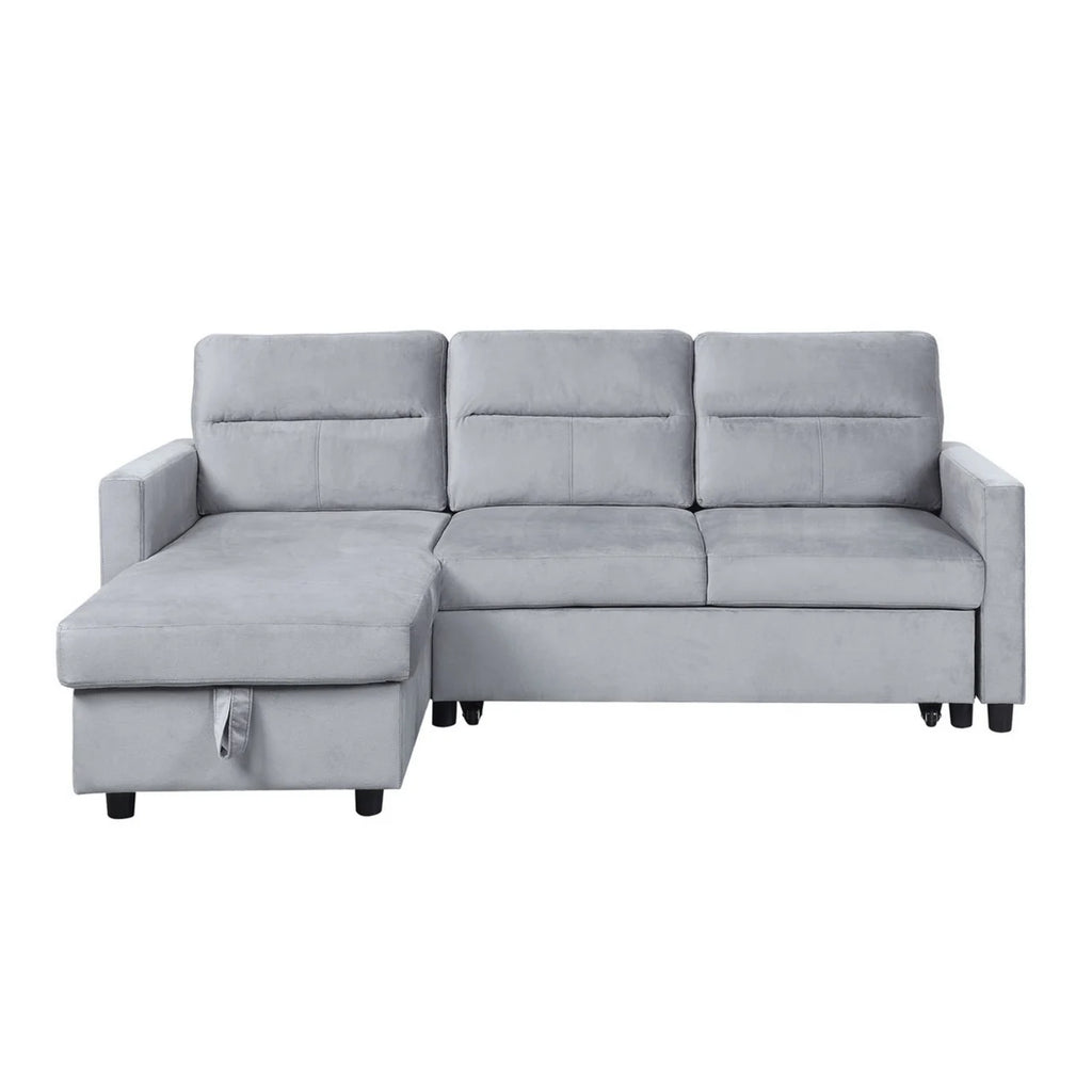 Gray Reversible Sleeper Sofa with Chaise S6485