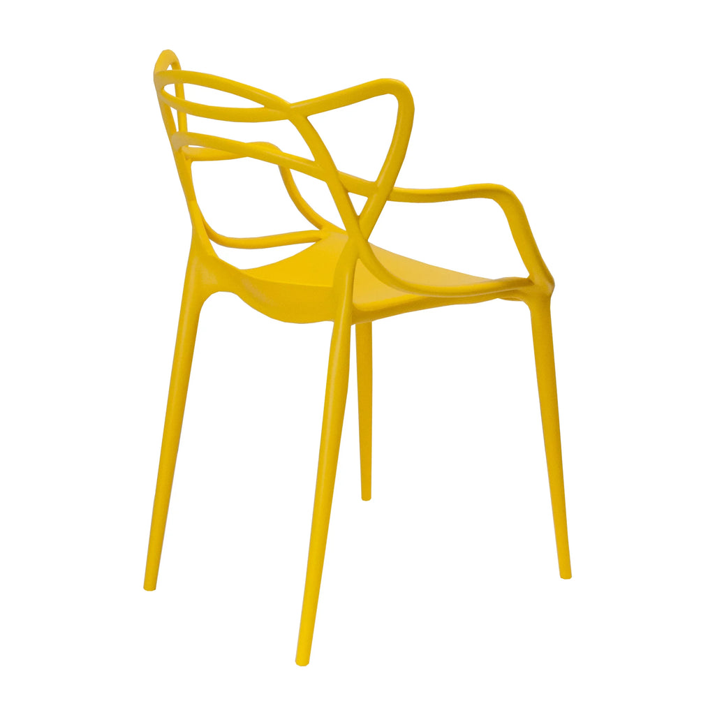 Yellow Molded Plastic Dining Chair Set of 2 S68611