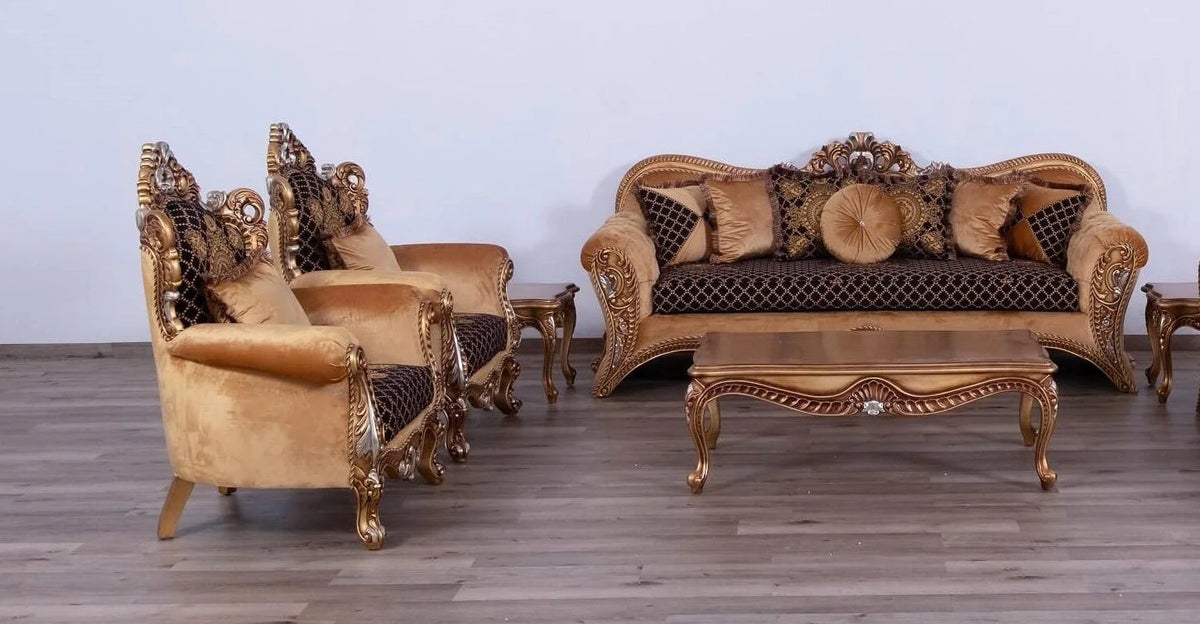 Black Brown Gold Sofa Set X258207