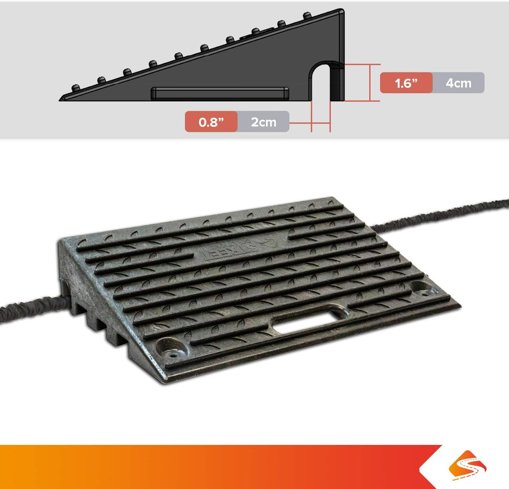 4 Inch Driveway Curb Ramp Pack of 2, Heavy Duty Rubber Ramps G7559