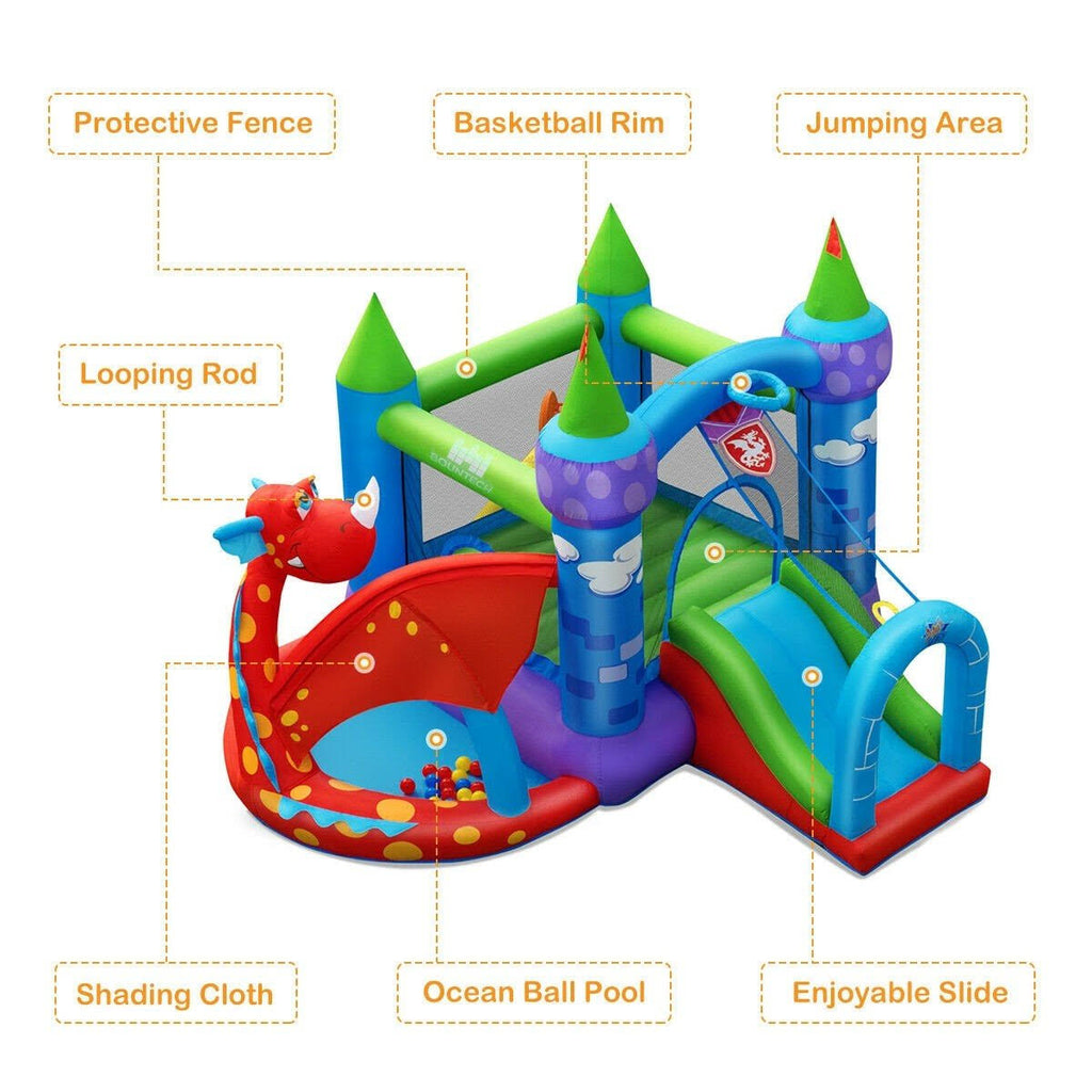 Inflatable Bounce House Dragon Slide Bouncer Castle R8654