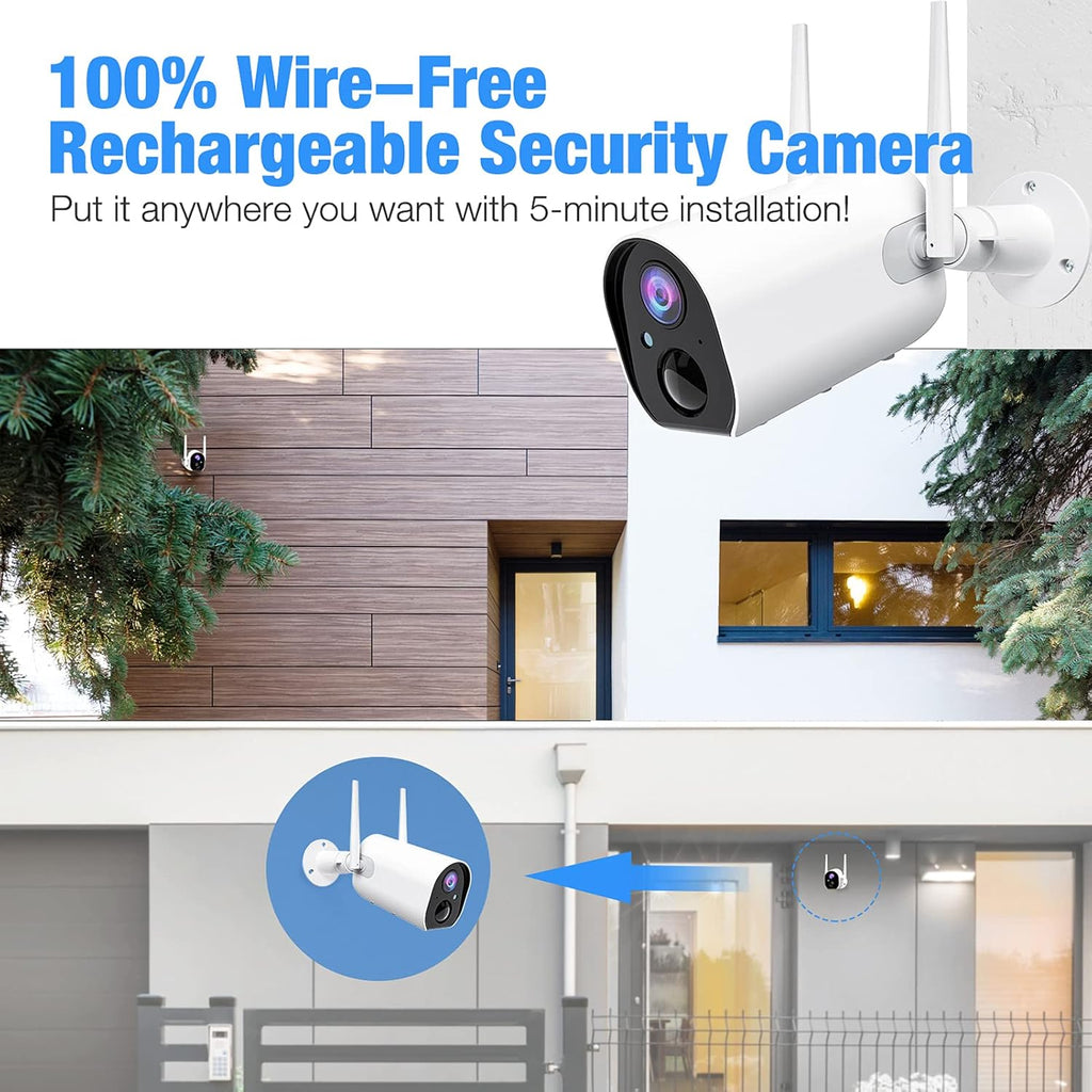 1080P Wireless Outdoor Security Camera with Night Vision B864446