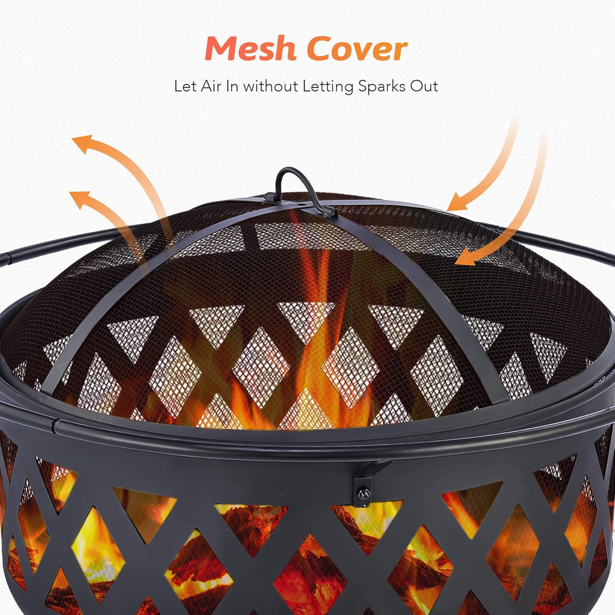 30-Inch Round Wood Burning Fire Pit with BBQ Grill G651710