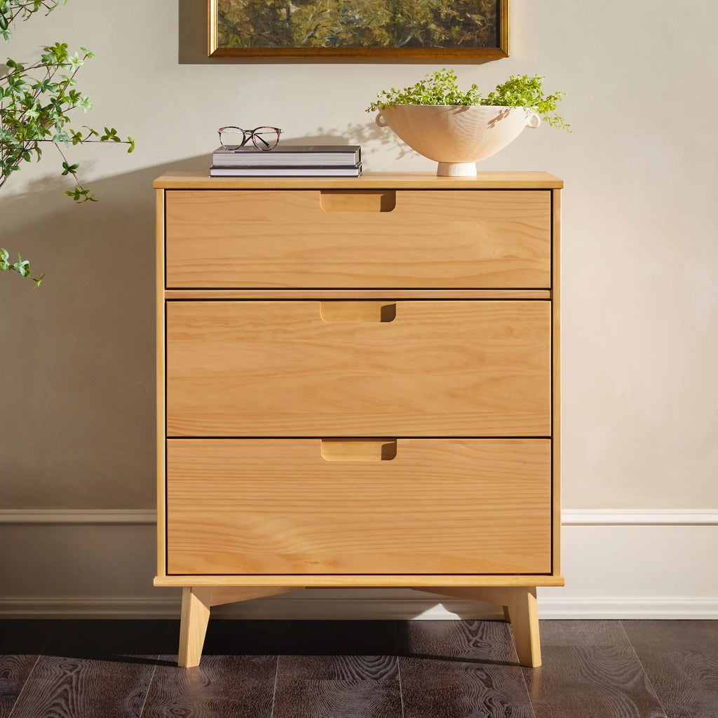 Solid Wood Walnut 3-Drawer Dresser H9052