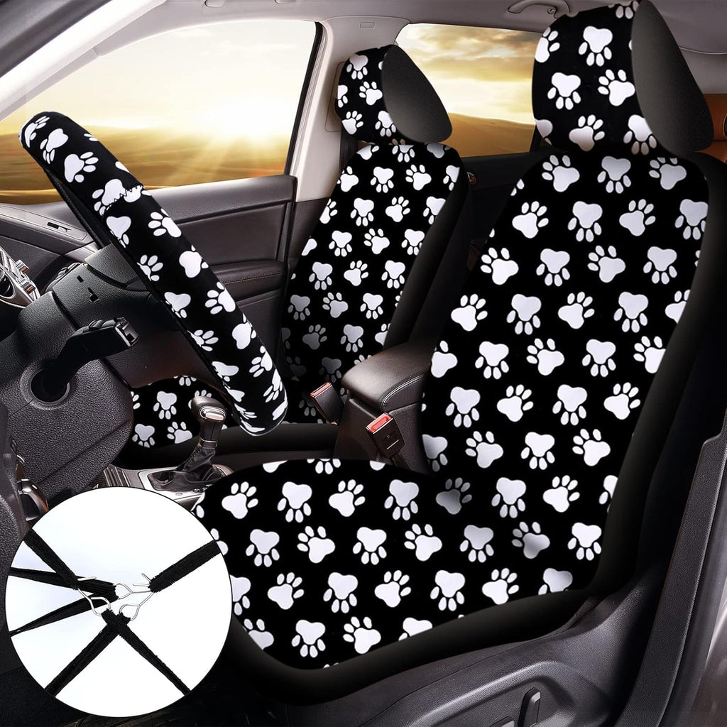15 Pcs Paw Print Car Seat Cover Full Set Z899
