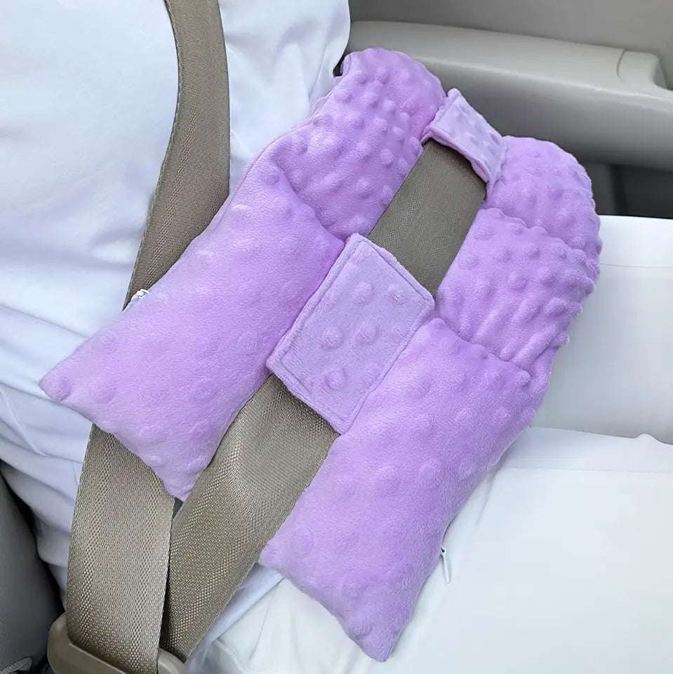 Ostomy Seat Belt Pillow Stoma Protector Minky Dot Lavender H38158
