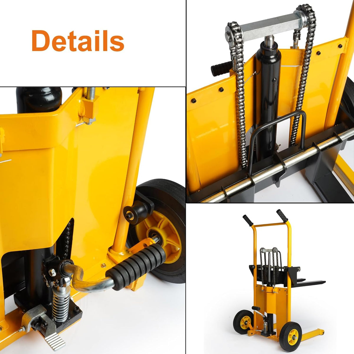440 lbs Capacity 35" Lift Height Adjustable Forks Fixed Legs Pallet Stacker R91981