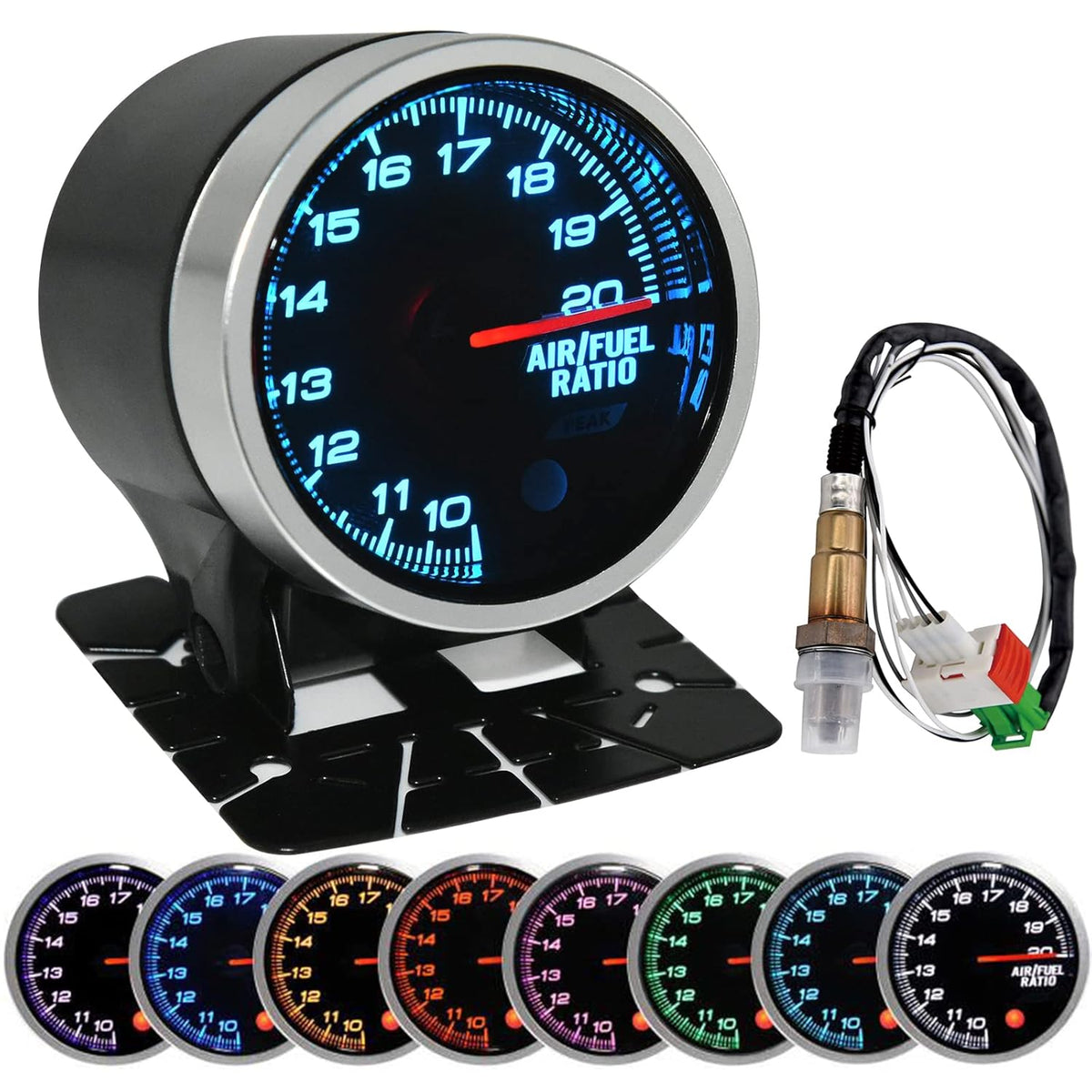 Air Fuel Ratio Gauge 2-1/16 52mm with O2 Oxygen Sensor Pack of 2 W79951
