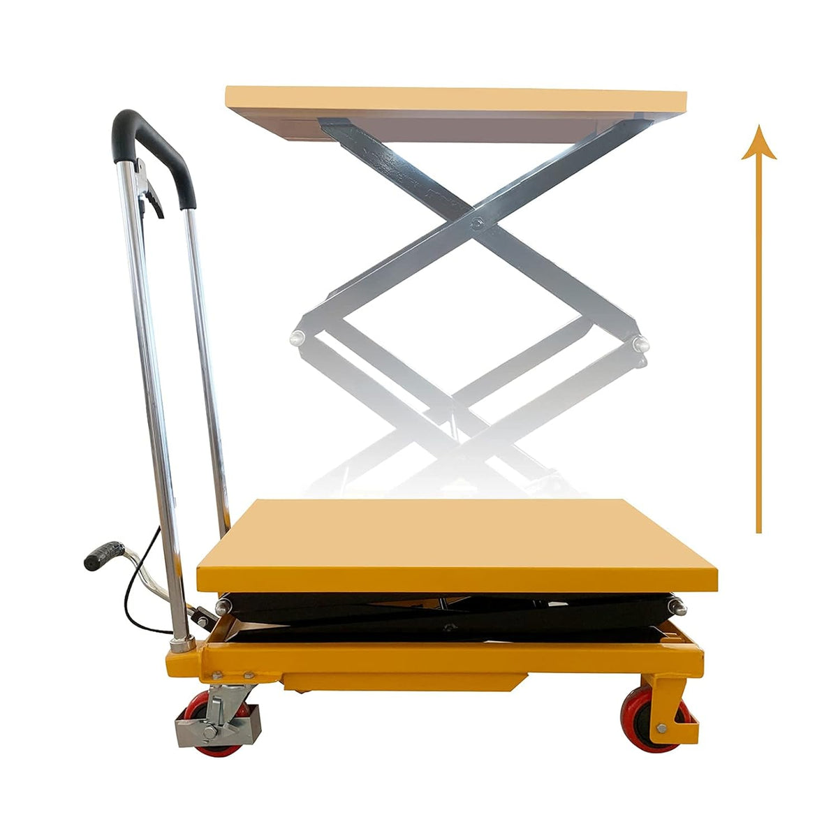 Hydraulic Lift Table Cart 330lbs Capacity 49 Lifting Height E1604