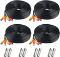 200ft 4Pack Siamese Video and Power Security Camera Cable with 2 Female Connectors Z370458