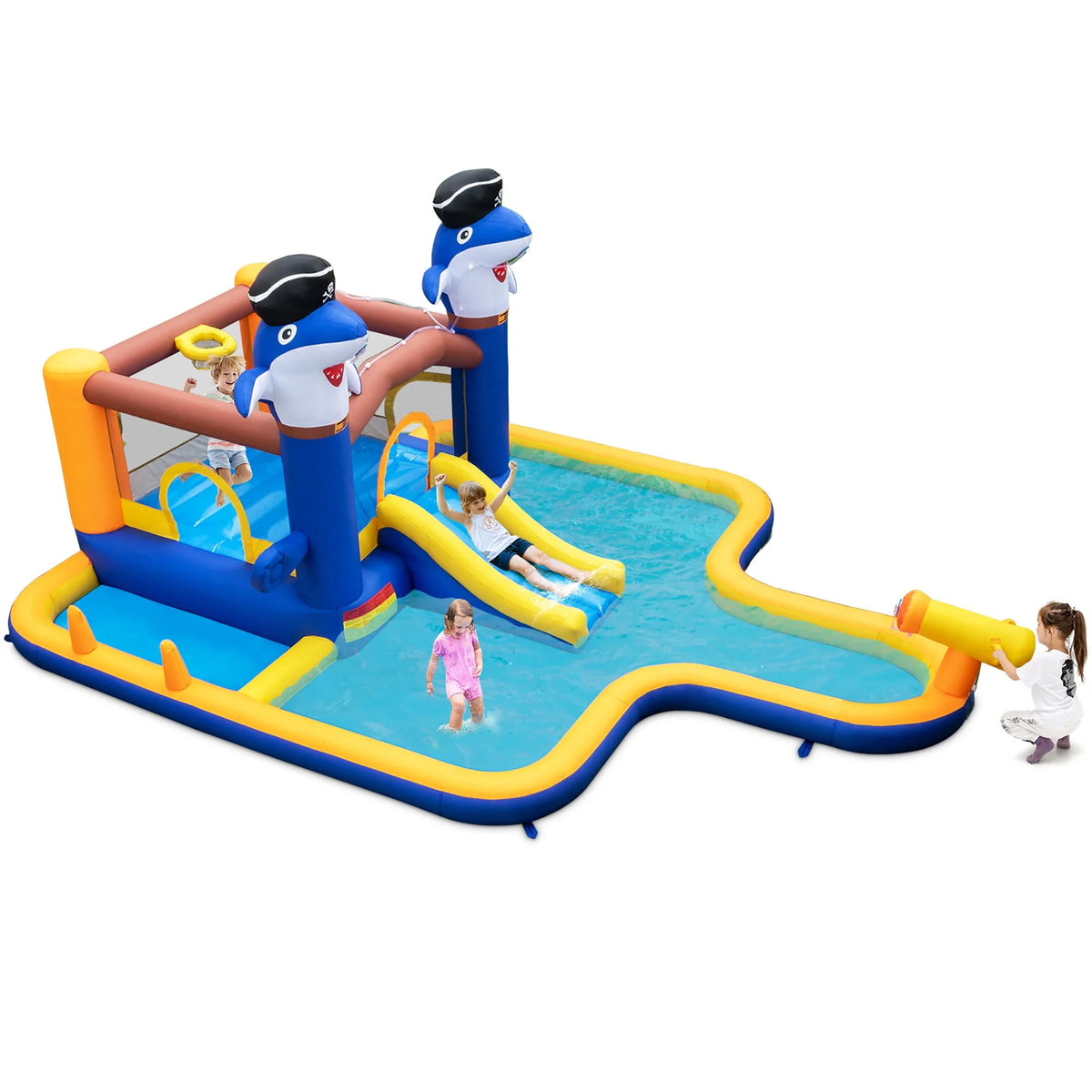 Inflatable Water Slide Park Bounce House Splash Pool Z53699