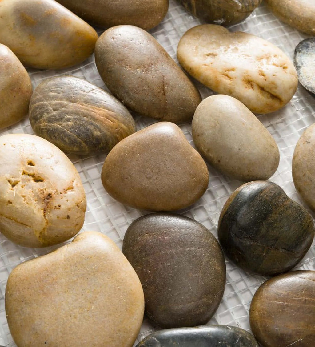 Set of 3 Natural River Rock Stepping Stones R898967