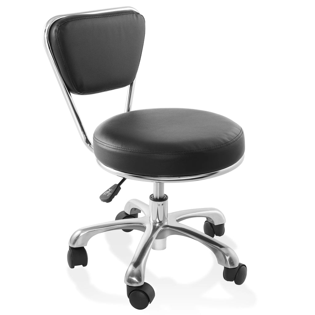 Adjustable Rolling Salon Stool with Backrest H705