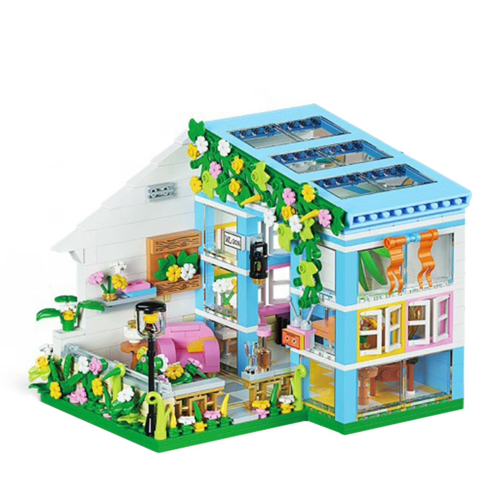 DIY Miniature Dollhouse Kit with Furniture and Flowers, 1:24 Scale E5439