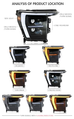 LED Headlights for F150 2021-2024 with Sequential Turn Signal L698