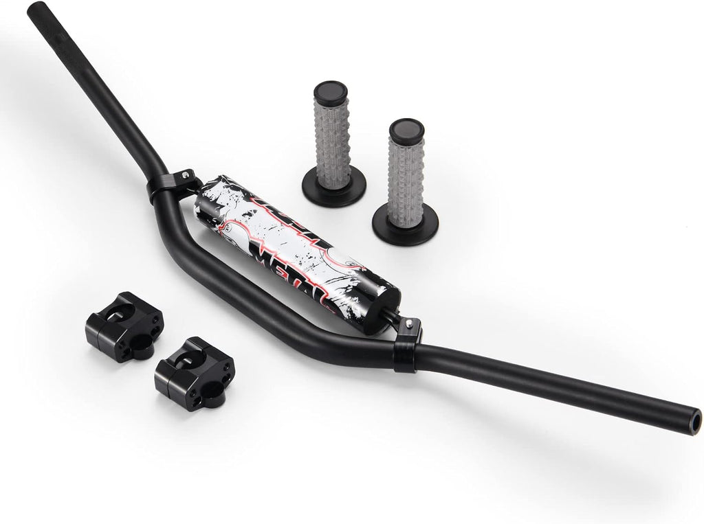 1 1/8" 28mm Handlebars 4 Pcs with Bar Pad, Universal Grips, Handlebar Brackets (Black) Pack of 2 F117