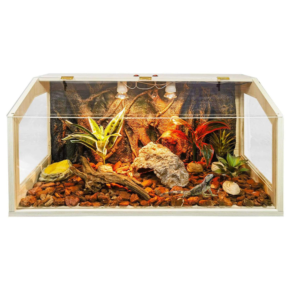 21 Gallon to 68 Gallon Reptile Terrarium Tank with Roof Door Y5870