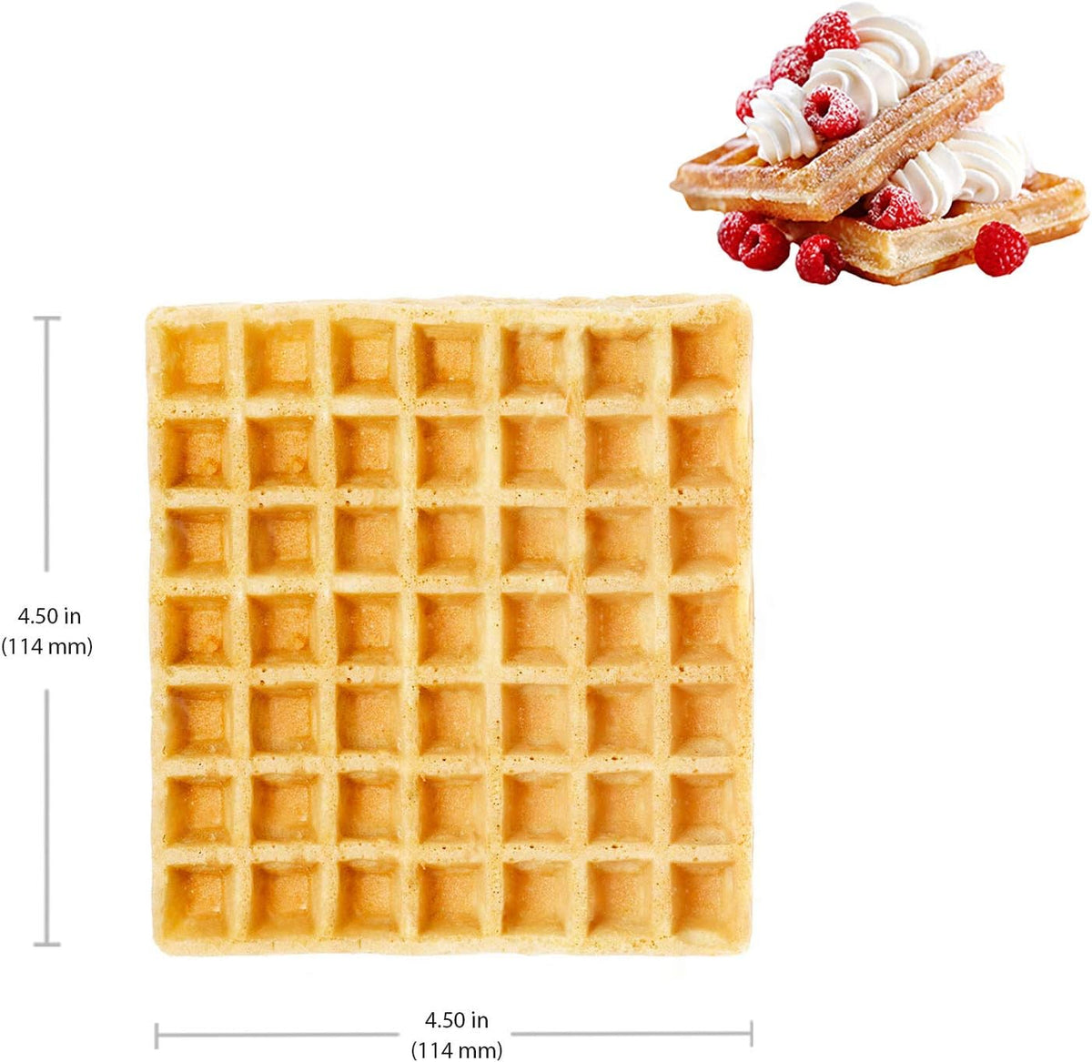 Belgian Waffle Maker, Stainless Steel Nonstick, 110V (4 X Squares) R34647