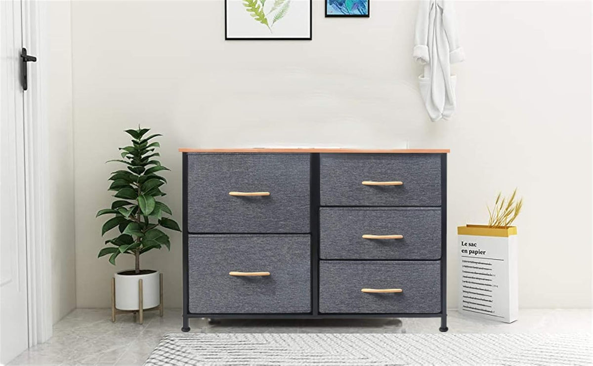 Brown 5 Drawer Storage Cabinet Dresser C19431