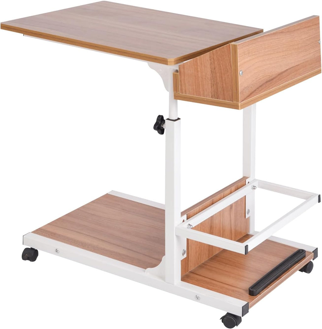 Over Bed Table with Drawer Adjustable Height and Wheels S47309