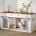 White Wooden Dog Crate Furniture with 2 Drawers X260
