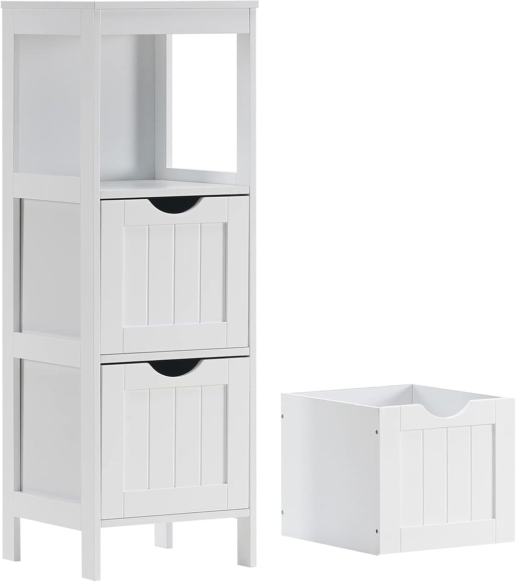 White 3 Removable Drawers Bathroom Floor Cabinet Y568