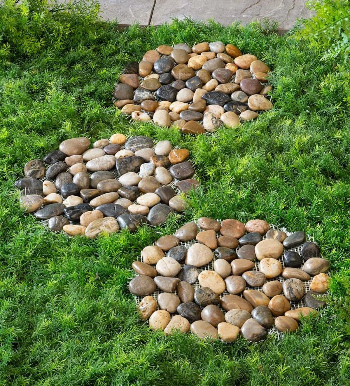 Set of 3 Natural River Rock Stepping Stones R898967