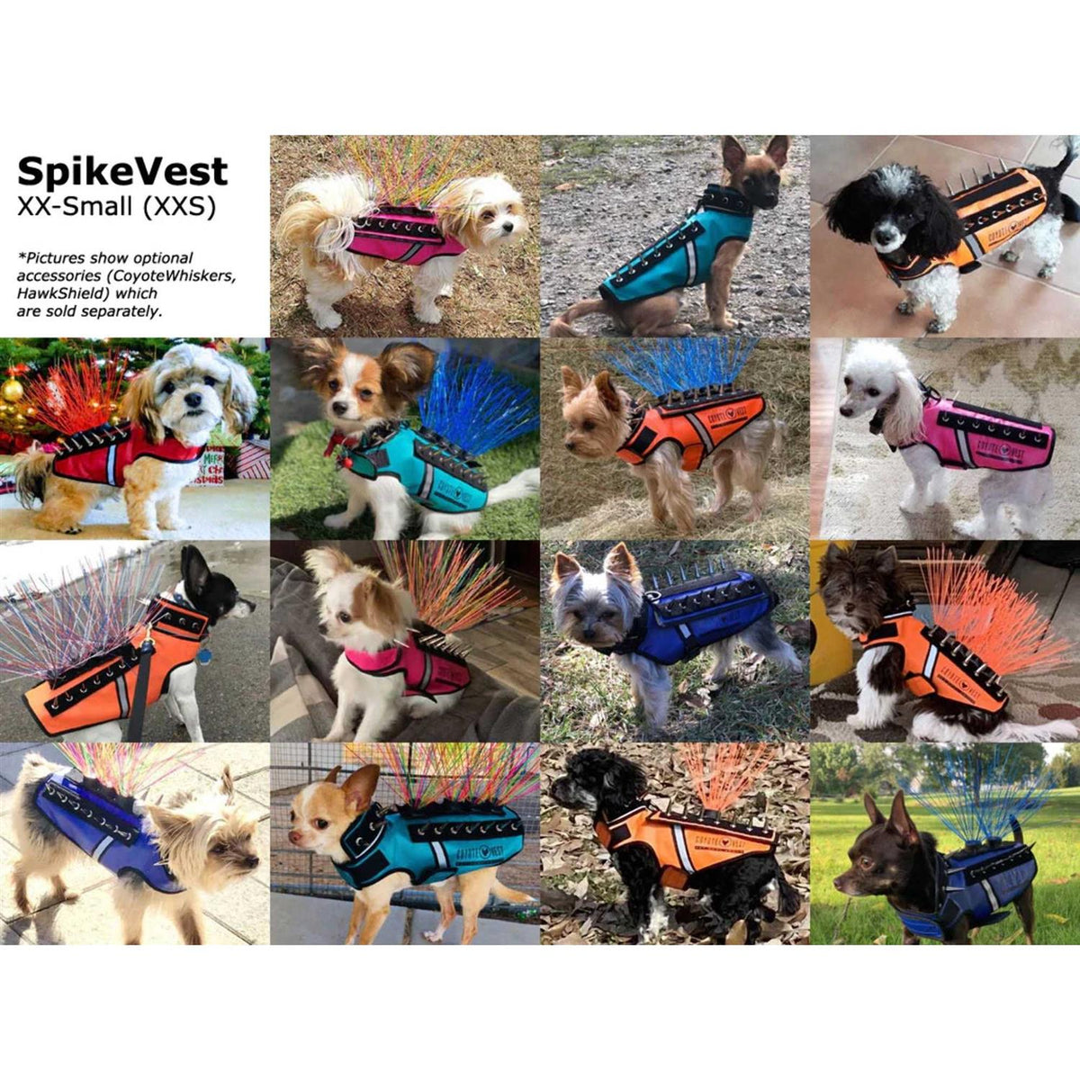 Reflective Dog Harness Vest with Spikes X646