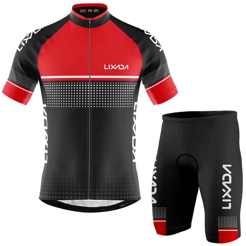 Breathable Quick-Dry Short Sleeve Cycling Jersey and Padded Shorts Set I82525