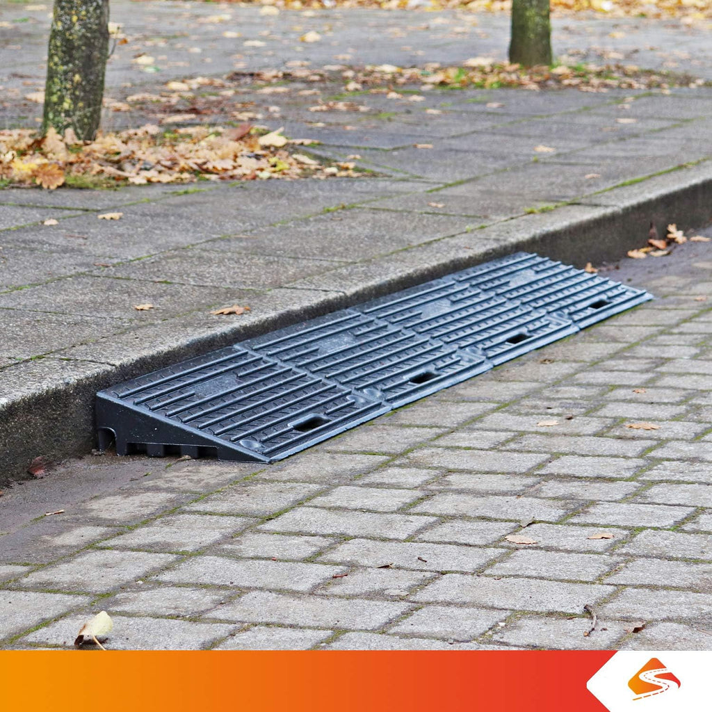 4 Inch Driveway Curb Ramp Pack of 2, Heavy Duty Rubber Ramps G7559