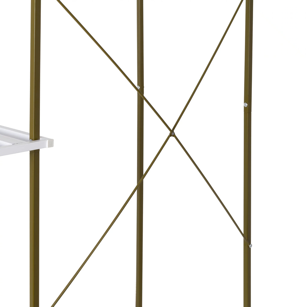 Freestanding Open Metal Closet Wardrobe with 4 Shelves A605