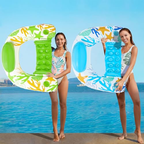 Inflatable Pool Float Chair 2 Pack with Cup Holders E823774