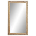 Brown Bohemian Wood Rectangular Wall Mirror P382