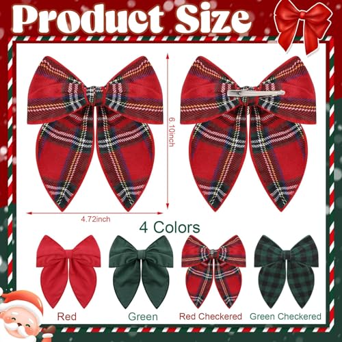 4 Pcs Velvet Hair Bows W215