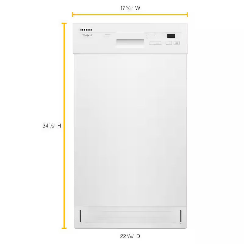 White Front Control Dishwasher with Stainless Steel Tub V451
