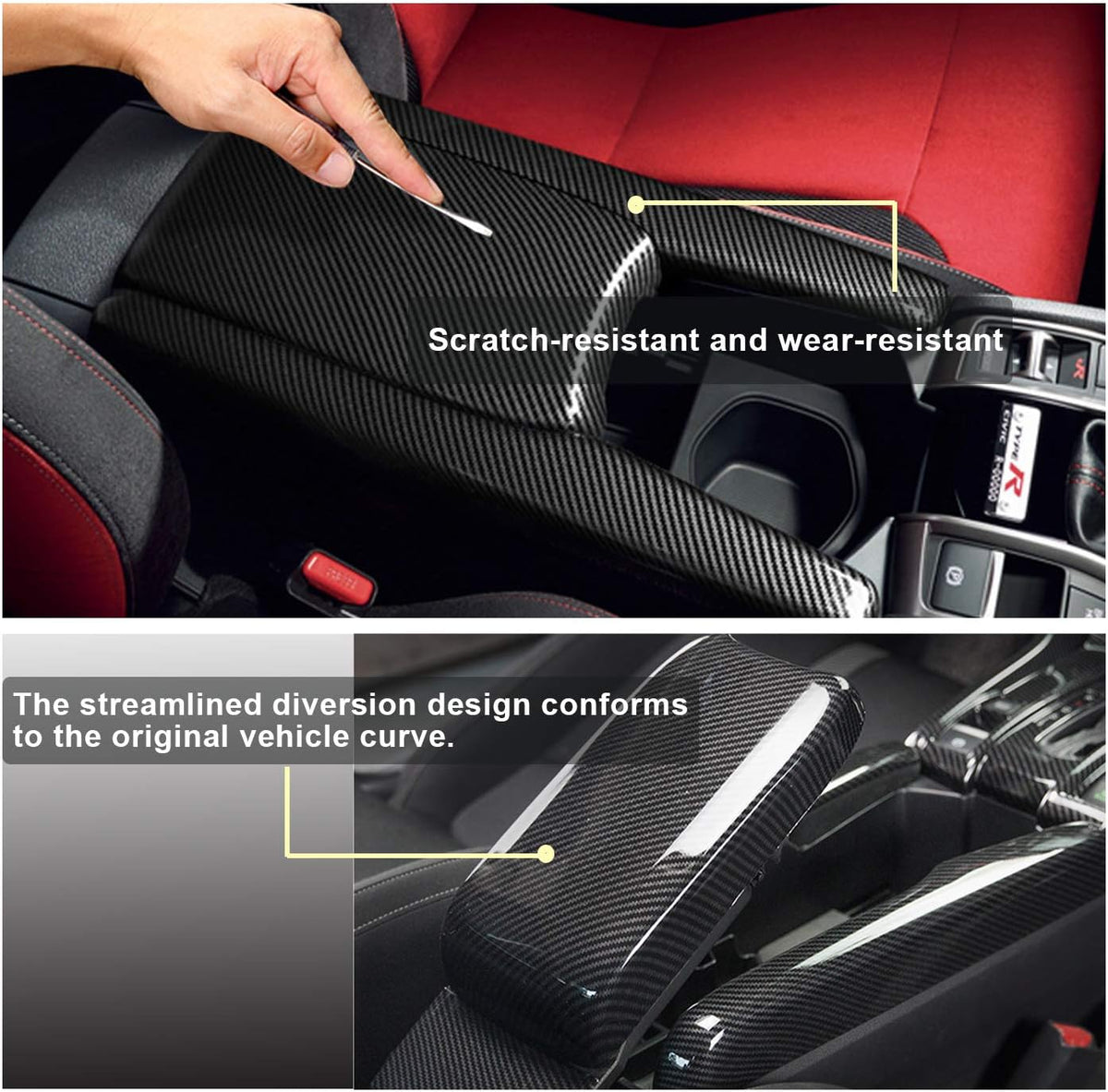 Carbon Fiber Center Console Armrest Cover A917550