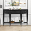 Black Curved Console Table with 3 Drawers T34216