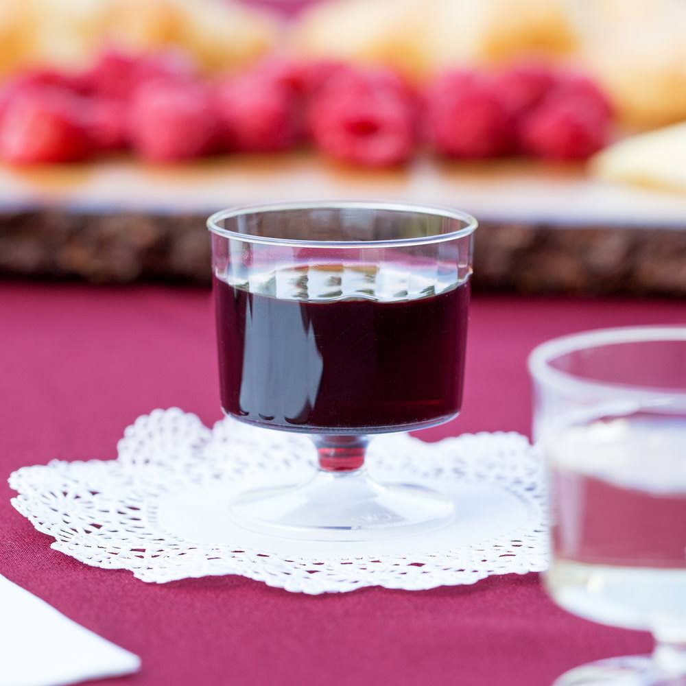 2 oz. Clear Plastic Pedestal Wine Cup J740182