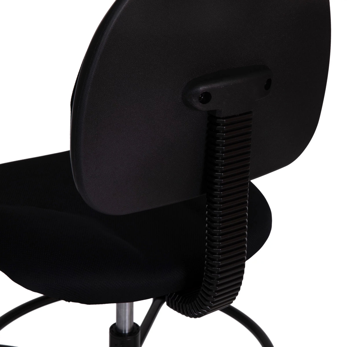 Black Fabric Mid-Back Drafting Chair with Footring P69846