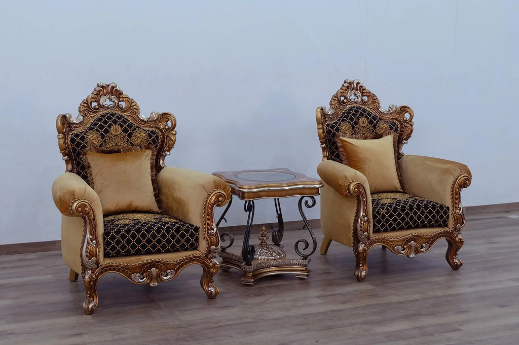 Black Brown Gold Sofa Set X258207