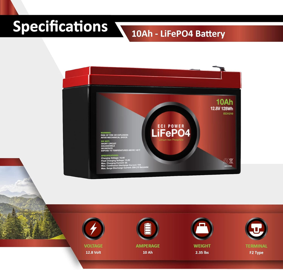 12V 100Ah Lithium LiFePO4 Deep Cycle Rechargeable Battery Z666461